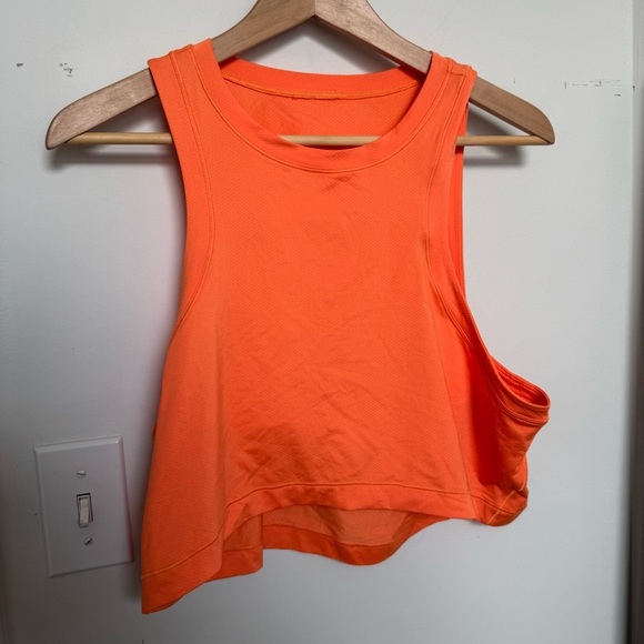 Lululemon Orange Sleeveless Women's Top Cropped Top 8 - Picture 2 of 4